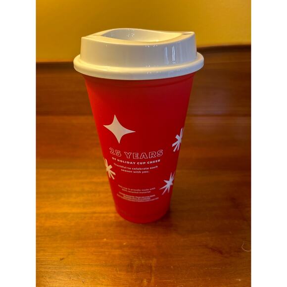 Starbucks 25 Years 16 oz Christmas Holiday Reusable Coffee Tumbler Lot of 2 - Picture 2 of 2